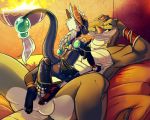 absurd_res craid crocodile fantasy female furry hetero high_res male penis precum reptile scalie uncensored