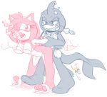  1girl amuzoreh amy_rose commission male razor_the_shark sega sonic tagme underwater 