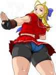  2girls ass bike_shorts capcom drill_hair from_below hair_slicked_back huge_ass isu kanzuki_karin kasugano_sakura lowres multiple_girls oekaki panties panties_over_bike_shorts shorts_under_skirt street_fighter street_fighter_zero street_fighter_zero_3 street_fighter_zero_iii underwear upskirt when_you_see_it 