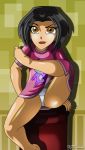 ass black_hair brown_eyes feet jackie_chan_adventures jade_chan pajamas panties shiny shiny_skin short_hair smile solo upskirt x^j^kny_(artist)