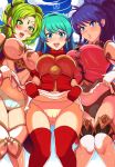  1girl 3_girls aqua_eyes aqua_hair black_panties black_underwear blue_eyes blue_hair blush cameltoe eirika_(fire_emblem) female_only fire_emblem fire_emblem:_seima_no_kouseki flashing forehead_jewel green_eyes green_hair l&#039;arachel_(fire_emblem) lingerie long_hair looking_at_viewer open_mouth panties pink_panties pink_underwear pov revolverwingstudios skirt tana_(fire_emblem) upskirt white_panties white_underwear 