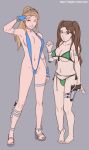  2_girls 2girls angels-corps bikini bikini_(angels-corps) dave_cheung_(artist) multiple_girls one_eye_closed princess_(angels-corps) scribble_kid sling_bikini 