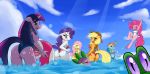 applejack ass beach bikini blonde_hair breasts cutie_mark dragon equine female fluttershy_(mlp) friendship_is_magic gummy hair hasbro horse male my_little_pony pegasus pinkie_pie_(mlp) pony rainbow_dash_(mlp) rarity_(mlp) scalie skimpy spike_(mlp) sssonic2 tail twilight_sparkle_(mlp) unicorn wings