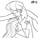 2_girls 2girls breast_sucking cheerilee cheerilee_(mlp) closed_eyes female/female friendship_is_magic humanized megasweet monochrome my_little_pony nude sideboob twilight_sparkle twilight_sparkle_(mlp) yuri