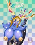  2014 anthro antlers blush breasts cervine deer female huge_breasts pokemon pokemon_xy ullamaliztli xerneas 