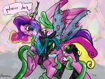 2_girls 2girls alicorn anal anal_penetration anal_sex ass changeling crying cutie_mark double_penetration female forced friendship_is_magic green_tentacles horn my_little_pony non-consensual nude pony princess_cadance queen_chrysalis rape sex standing tail tears tentacle tentacle_around_leg tentacle_rape tentacle_sex unwanted vaginal vaginal_penetration vaginal_sex wings