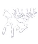  2014 antlers anus ass big_ass blush cervine deer female feral pokemon pokemon_xy presenting pussy raised_tail sketch tail xerneas 