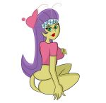 alien green_eyes hairband hat lipstick long_hair looking_back panties princess_mandie purple_hair red_lipstick solo the_fairly_oddparents thong underwear yellow_skin