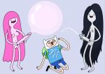 adventure_time breasts cum cum_drip ejaculation erect_nipples erection finn_the_human full_circle_(artist) futanari huge_breasts marceline masturbation nipples nude penis princess_bubblegum shemale small_breasts