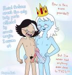  adventure_time average_sized_penis big_penis blue_skin cartoon_network dark_skin dilf fionna_and_cake male_only penis_comparison penis_to_penis shocked_face simon_petrikov white_eyes white_hair winter_king zoryan_kvit 