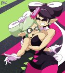  2_girls big_breasts bigdeadalive blush breast_smother callie_(splatoon) happy hugging marie_(splatoon) nintendo oppai small_breasts splatoon squid_sisters surprised wide_hips yuri 