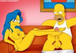 cartoon_avenger footjob homer_simpson marge_simpson the_simpsons yellow_skin