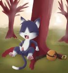 anthro cat cum cumming_penis furry male masturbation outdoor_masturbation solo