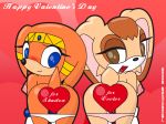 ass bent_over blue_eyes breasts brown_eyes furry jewelry looking_back milf mooning neoeclipse_(artist) panties panties_around_leg pink_panties rabbit sega shy solo sonic text tikal_the_echidna underwear vanilla_the_rabbit white_panties