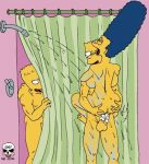 ass bart_simpson cum cum_inside family female hugo_simpson incest marge_simpson mother_and_son nude shower suspended_congress the_fear the_simpsons wink yellow_skin