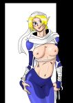 blonde_hair blue_eyes breasts darkchaosblack navel nintendo nipples ocarina_of_time pointy_ears princess_zelda sheik the_legend_of_zelda