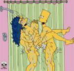 ass bart_simpson blush breast_grab breasts cum cum_inside double_penetration family hugo_simpson incest marge_simpson mother_and_son nude penis reverse_suspended_congress shower smile suspended_congress testicles the_fear the_simpsons wet yellow_skin