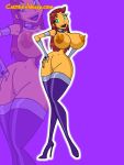 alien big_breasts blowup_background breasts cartoonvalley.com curves dc green_eyes grown_up hair milf nipples pussy red_hair riff_(artist) sexy_body starfire teen_titans