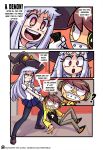  1girl braces comic dumfer gerph skarp_world witchly_(skarpworld) 