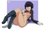 1girl areola bigdead93 breasts female_only fingerless_gloves gloves jiro_kyoka my_hero_academia nipples nude pussy smile