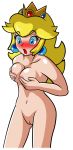  blonde_hair blue_eyes blush breasts crown earrings embarrassed flash_swf long_hair navel nintendo nude princess_peach pussy solo super_mario super_mario_bros. super_princess_peach uncensored zone 