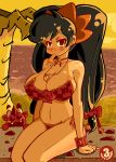  ashley ashley_(warioware) beach big_breasts bikini breasts cleavage luigi64 nintendo outside palm_tree popsicle red_(warioware) swimsuit warioware 