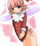 blue_eyes blush bow fairy kirby kirby_(series) kirby_64 lowres nintendo panties pink_hair pink_panties ribbon ribbon_(kirby) solo underwear wings