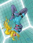 arnie00 ball_gag bdsm blonde_hair bondage metroid nintendo samus_aran straitjacket