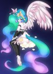  1_female 1girl 2011 alicorn anthro ass back blue_hair bow butt crown cutie_mark cutiemark equine female female_anthro female_anthro_horse friendship_is_magic furry green_hair hair hasbro hindpaw horn horse long_hair looking_at_viewer looking_back maid maid_uniform multicolored_hair my_little_pony my_little_pony_generation_4 open_mouth panties paws pegacorn pegasus pink pink_eyes pink_hair pony princess_celestia princess_celestia_(mlp) sitting skimpy slugbox solo stockings tail thong underwear unicorn white_skin wide_hips wings 