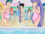  1girl alien_girl bath benten_(urusei_yatsura) demon_girl female_only green_hair horns lum lum_invader oyuki_(urusei_yatsura) screencap tagme towel urusei_yatsura 