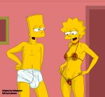 bart_simpson brother_and_sister dark_areolae erection evilweazel_(artist) implied_incest incest large_areola lisa_simpson lisalover swimsuit the_simpsons