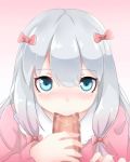 eromanga_sensei fellatio handjob izumi_sagiri oral sagiri_izumi saliva white_hair