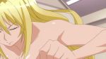 16:9_aspect_ratio 1_girl 1girl 2010s anime areola big_breasts blonde blue_eyes bounce bouncing_breasts breasts gif large_filesize long_hair nipples nude screen_capture sekirei seven_arcs talking tomooka_shinpei tsukiumi