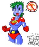  breasts captain_planet captain_planet_and_the_planeteers genderswap hearts kwame_(captain_planet) shiny_skin wheeler_(captain_planet) 