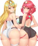 2girls alluring ass big_ass big_breasts big_butt butt cameltoe cleavage clothed clothing dat_ass duo female female_only heroine heroines human human_only kuavera long_hair looking_at_viewer looking_back mythra nintendo nipples pyra seductive smile thicc thick thick_ass thick_thighs video_games wide_hips xenoblade_(series) xenoblade_chronicles_2