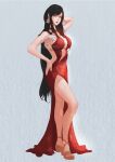  1girl big_breasts black_hair breasts china_dress chinese_clothes final_fantasy final_fantasy_vii full_body long_hair red_eyes spykeee square_enix standing tifa_lockhart very_long_hair 