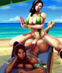 1futa 1girl 2_girls aka6 alluring armband arms ass barefoot beach big_ass big_breasts bikini bracelet brazilian breasts buttjob capcom christie_monteiro cleavage dark-skinned_female dark_hair dark_skin dat_ass dickgirl duo female_abs futanari hotdogging interracial laura_matsuda legs legs_spread long_hair long_penis looking_at_viewer lotion micro_bikini mostly_nude muscle muscular_female namco on_stomach outside penis ponytail sexy sling_bikini street_fighter tekken thick thick_thighs thong toned wide_hips