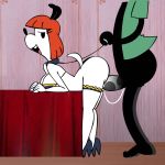 1girl balls black_penis doggy_position erica_(disney) furry gif goofy goofy_(disney) high_heels leash male mickey_mouse_shorts minus8 penis pussy_juice red_hair sex simple_face straight swinging_balls tagme tongue_out vaginal vaginal_penetration