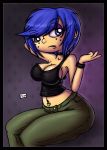 blue_eyes blue_hair bracelet breasts cleavage ed,_edd,_'n'_eddy freckles innocenttazlet jewelry marie_kanker necklace short_hair solo wide_hips