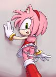 amy_rose animal_ears anus ass back_view beige_skin blush boots color cum dress female female_only fur furry gloves green_eyes hairband hedgehog karlo looking_back open_mouth panties panties_around_leg panty_pull pink_fur pink_hair pussy pussy_juice sega short_hair solo sonic_*(series) sonic_the_hedgehog_(series) tail underwear upskirt white_panties