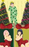 christmas gift hinata_hyuuga naruto naruto_uzumaki ribbon sakura_haruno