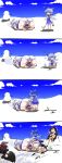 4koma absurd_res ambush ass assisted_exposure barefoot camera cirno comic embarrassing feet funny high_res huge_ass kanchou kimeemaru letty_whiterock panties pantsing panty_pull plump prank shameimaru_aya silent_comic sleeping snow snowman soborogo soles top-down_bottom-up touhou underwear yukkuri_shiteitte_ne