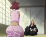  2girls big_ass bleach breasts cleavage duo haineko hair multiple_girls neko rangiku_matsumoto red_hair sitting werecat wide_hips 