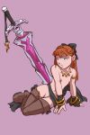 angels-corps dave_cheung_(artist) freckles hair_ribbon nutmeg_(angels-corps) red_hair redhead scribble_kid stockings sword tiara topless weapon