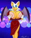 anjuneko anjuneko_(artist) areolae big_breasts breasts eyelashes nipple_fingering nipple_insertion nipples rouge_the_bat solo sonic_(series) sonic_team