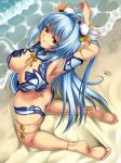 armpit beach big_breasts blue_hair breasts hair kos-mos red_eyes xenosaga