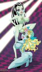 2_girls blue_skin frankie_stein monster_high pussy riffsandskulls