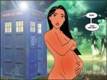  black_hair breasts col_kink crossover disney doctor_who nude pocahontas pocahontas_(character) pregnant tardis 