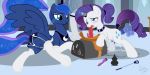  2_girls 2girls alicorn ambiguous_penetration anal_plug ass blue_eyes blush cutie_mark derpibooru dildo female_unicorn friendship_is_magic gloves horn licking_dildo my_little_pony niggerfaggot open_mouth pony princess_luna princess_luna_(mlp) pussy pussy_juice pussy_juice_leaking pussy_juice_on_dildo pussy_juice_puddle questionable_consent rarity rarity_(mlp) riding_crop sex_toy stockings sweat sweating tail teats telekinesis tongue_out unicorn vaginal_juices white_gloves white_stockings wings 