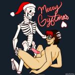 1:1 1boy 1girl 2d animated_skeleton canon_x_oc christmas dark_background devilattes digital_media duo ectopenis female female_human femsub glasses green_eyes hetero holidays human imminent_sex interspecies male male/female maledom merry_christmas monster monster_boy no_visible_nipples nude nude_female nude_male oc_x_canon original_character papyrus_(undertale) penis precum rectangular_eyewear rectangular_glasses red_penis santa_hat sideboob simple_background skeleton solid_color_background straight top_papyrus twitter_username undead undertale undertale_(series) video_game_character video_games